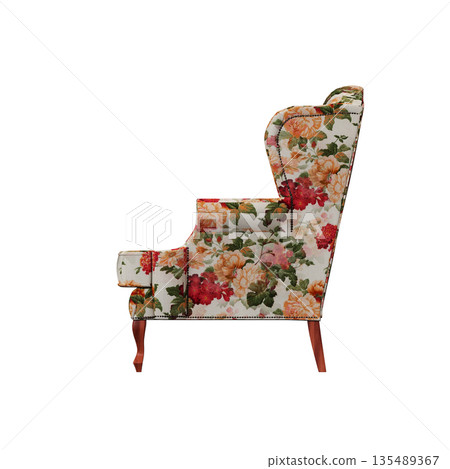 armchair isolate on a transparent background, comfortable furniture for home interior, 3D illustration, cg render armchair isolate on a transparent background, comfortable furniture for home interior, 3D illustration, cg render 135489367