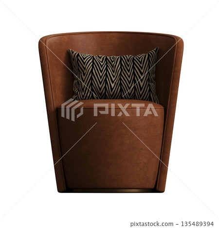 armchair isolate on a transparent background, comfortable furniture for home interior, 3D illustration, cg render armchair isolate on a transparent background, comfortable furniture for home interior, 3D illustration, cg render 135489394