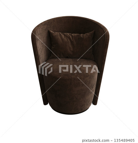 armchair isolate on a transparent background, comfortable furniture for home interior, 3D illustration, cg render armchair isolate on a transparent background, comfortable furniture for home interior, 3D illustration, cg render 135489405