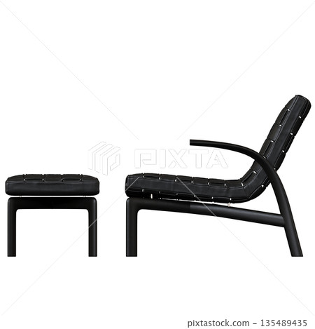 armchair isolate on a transparent background, comfortable furniture for home interior, 3D illustration, cg render 135489435