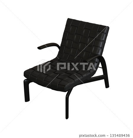 armchair isolate on a transparent background, comfortable furniture for home interior, 3D illustration, cg render 135489436