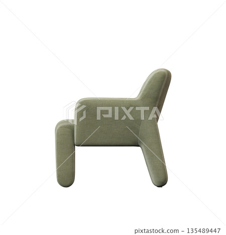 armchair isolate on a transparent background, comfortable furniture for home interior, 3D illustration, cg render armchair isolate on a transparent background, comfortable furniture for home interior, 3D illustration, cg render 135489447