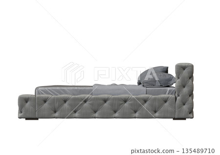 bed isolate on a transparent background, interior furniture, 3D illustration, cg render bed isolate on a transparent background, interior furniture, 3D illustration, cg render 135489710