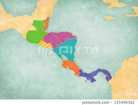 Map of Central America 135490382