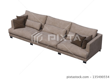 sofa isolate on a transparent background, interior furniture, 3D illustration, cg render 135490554