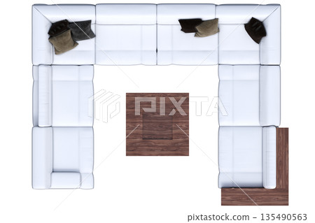 sofa isolate on a transparent background, interior furniture, 3D illustration, cg render sofa isolate on a transparent background, interior furniture, 3D illustration, cg render 135490563