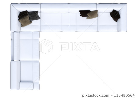 sofa isolate on a transparent background, interior furniture, 3D illustration, cg render 135490564