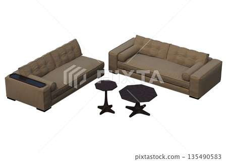 sofa isolate on a transparent background, interior furniture, 3D illustration, cg render 135490583