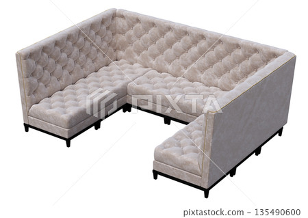 sofa isolate on a transparent background, interior furniture, 3D illustration, cg render sofa isolate on a transparent background, interior furniture, 3D illustration, cg render 135490600