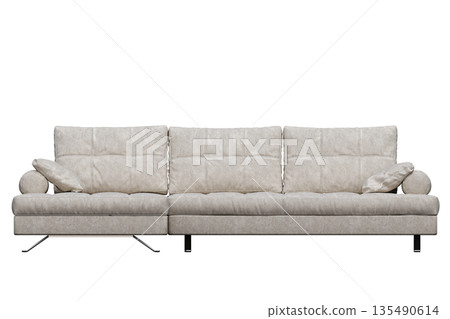 sofa isolate on a transparent background, interior furniture, 3D illustration, cg render sofa isolate on a transparent background, interior furniture, 3D illustration, cg render 135490614
