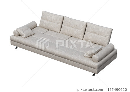 sofa isolate on a transparent background, interior furniture, 3D illustration, cg render sofa isolate on a transparent background, interior furniture, 3D illustration, cg render 135490620