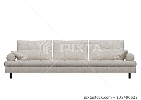 sofa isolate on a transparent background, interior furniture, 3D illustration, cg render 135490622