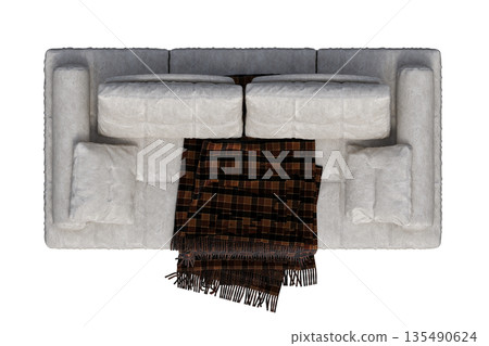 sofa isolate on a transparent background, interior furniture, 3D illustration, cg render 135490624