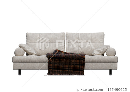 sofa isolate on a transparent background, interior furniture, 3D illustration, cg render sofa isolate on a transparent background, interior furniture, 3D illustration, cg render 135490625