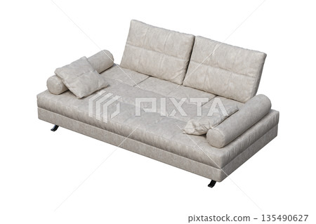 sofa isolate on a transparent background, interior furniture, 3D illustration, cg render sofa isolate on a transparent background, interior furniture, 3D illustration, cg render 135490627