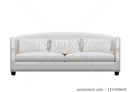 sofa isolate on a transparent background, interior furniture, 3D illustration, cg render 135490645