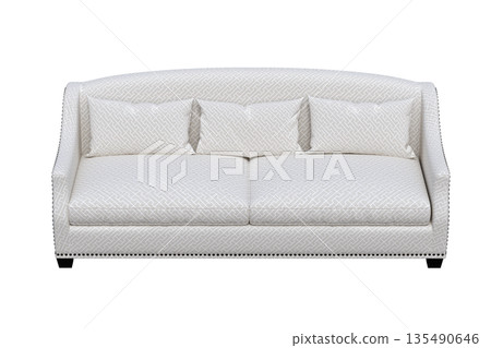 sofa isolate on a transparent background, interior furniture, 3D illustration, cg render 135490646