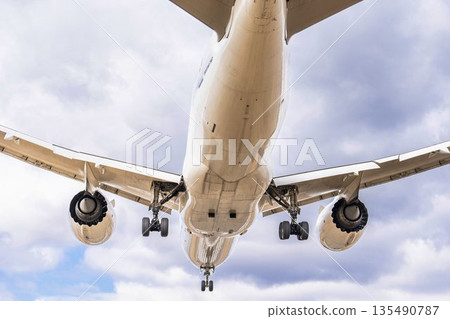 冬季大阪機場（伊丹機場）降落飛機，大阪府豐中市 135490787