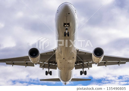 冬季大阪機場（伊丹機場）降落飛機，大阪府豐中市 135490805