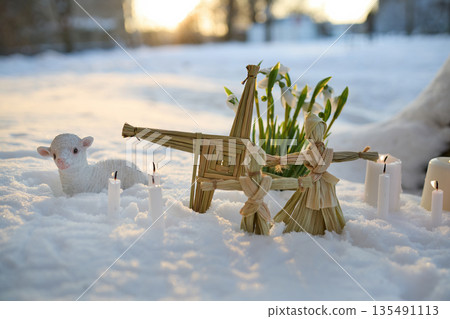 Imbolc brigid cross ritual with straw dolls snow 135491113
