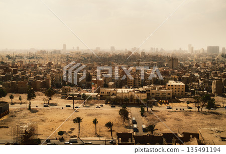 Desert Around The Cityscape Of Cairo City Desert Around The Cityscape Of Cairo City 135491194