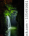 宮崎高千穗峽真奈瀑布夜景燈璀璨 135491661