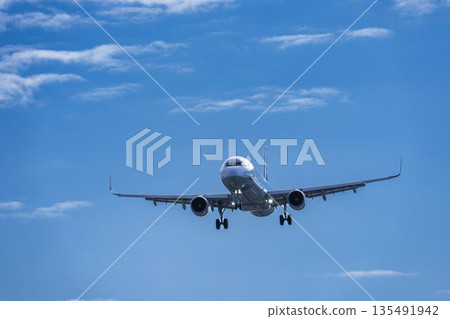 冬季大阪機場(伊丹機場)降落飛機,大阪府豐中市 冬季大阪機場(伊丹機場)降落飛機,大阪府豐中市 135491942