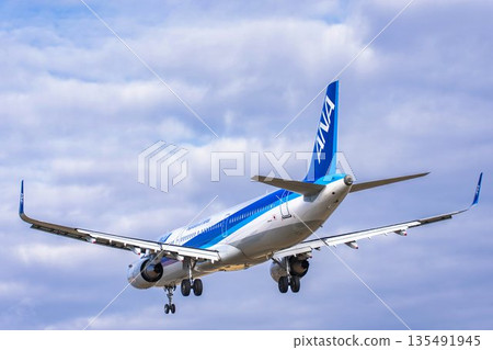 冬季大阪機場(伊丹機場)降落飛機,大阪府豐中市 冬季大阪機場(伊丹機場)降落飛機,大阪府豐中市 135491945