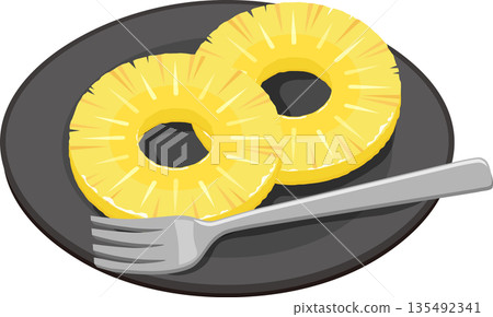 Pineapple on a plate Pineapple on a plate 135492341
