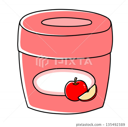 A simple cup filled with apple jam 135492389