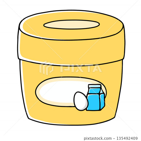 A simple, loose cup of custard spread 135492409