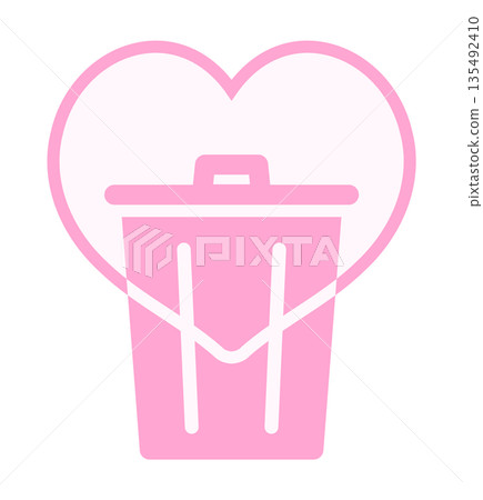垃圾桶和心形戒指 135492410