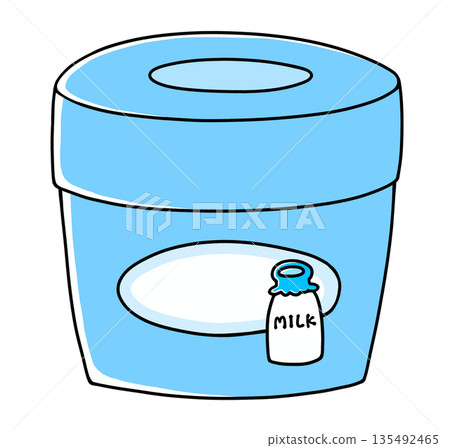 一杯簡單的牛奶果醬，畫得很平整 135492465