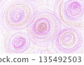 Pastel color hand-drawn abstract painting_Illustration art with a circular motif 135492503