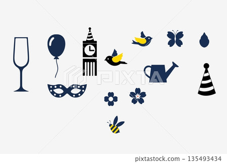 set of abstract colorful snowflake logo icons 135493434