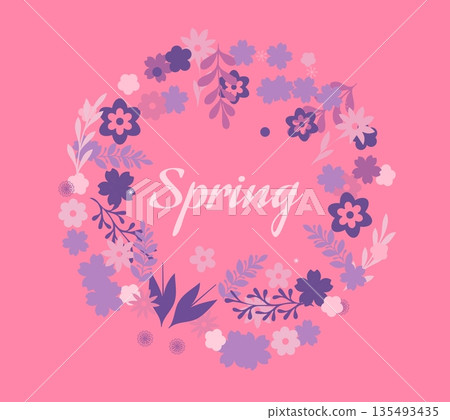 floral frame with flowers 135493435