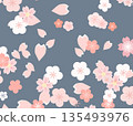 seamless floral pattern on black background 135493976