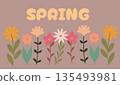 spring background with flowers 135493981