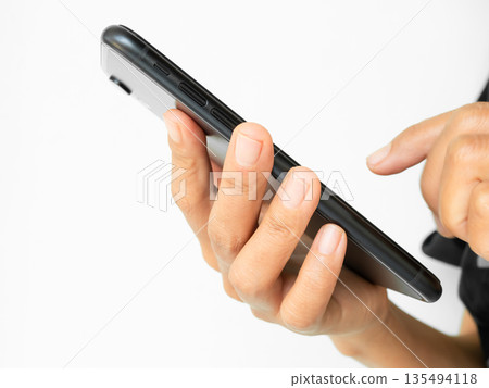 Hand Woman Hold Phone, she Cellphone Screen Application media Ai generated and Shopping Online with Internet Wifi, Business Technology Communication Lifestyles, Female Touch Monitor Social Medie. Hand Woman Hold Phone, she Cellphone Screen Application media Ai generated and Shopping Online with Internet Wifi, Business Technology Communication Lifestyles, Female Touch Monitor Social Medie. 135494118