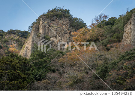 Tachikue Gorge, where the rock walls of autumn leaves stand tall, Izumo City, Shimane Prefecture Tachikue Gorge, where the rock walls of autumn leaves stand tall, Izumo City, Shimane Prefecture 135494288