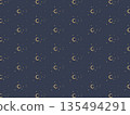 Seamless vector pattern background material of a night sky with a crescent moon and scattered stars Seamless vector pattern background material of a night sky with a crescent moon and scattered stars 135494291