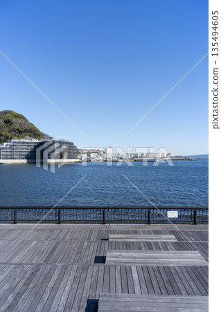 神奈川縣橫須賀市西浦賀港綠地（陸軍碼頭）的冬季景色 135494605