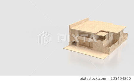 Modern Architectural House Design 3D Visualization Concept 135494860