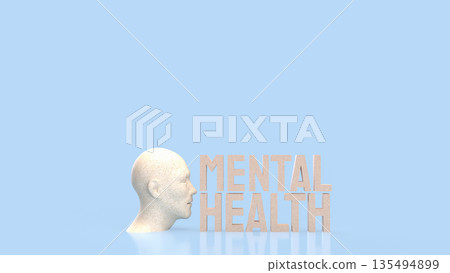 Mental Health Awareness Concept with Human Mind and Wellbeing Focus 3d render. Mental Health Awareness Concept with Human Mind and Wellbeing Focus 3d render. 135494899