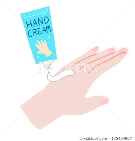 圖：如何在手上塗抹護手霜 135494967