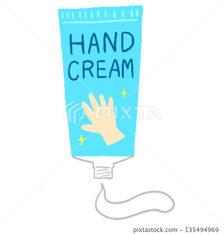 Illustration of a tube-shaped hand cream with the contents spilling out Illustration of a tube-shaped hand cream with the contents spilling out 135494969