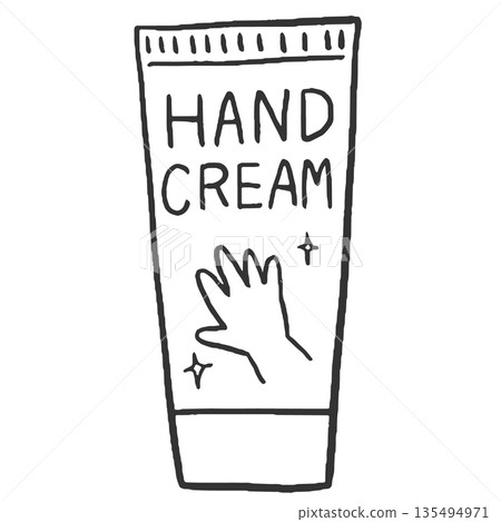 管狀護手霜示意圖（線描圖） 135494971