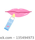 唇膏塗抹示意圖 135494973