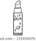 移除蓋子的棒狀潤唇膏線描圖 135494976