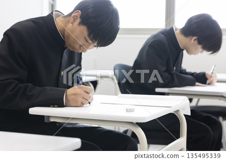 Male high school student studying 135495339